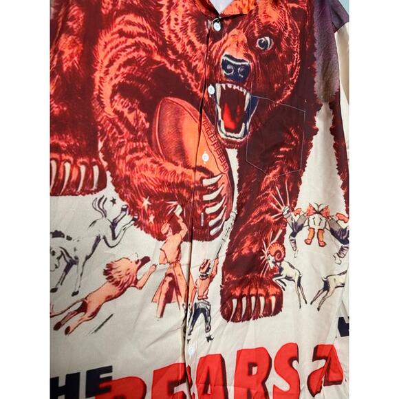 NWT Novelty Bears button up polo top large print graphic top - Picture 7 of 8